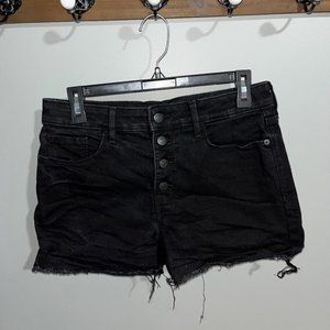 Old Navy Black High Rise Distressed Jean Shorts